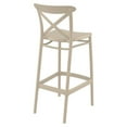 thumbnail image 2 of Compamia Cross Contemporary Resin Indoor Outdoor Bar Stool - Set of 1, Taupe, 2 of 5