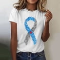 thumbnail image 2 of HCYSFG Womens Diabetes Awareness T Shirt Ribbon Graphic Crew Neck Short Sleeve Tee Speckled Design Relaxed Fit Casual Top, 2 of 4