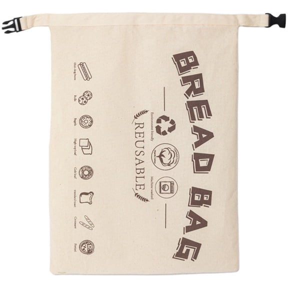 Bread Bag with Double Lining, Cotton Bread Bag Bread Storage Bag Reusable Food Storage Bag Bread Bag for Homemade Bread Storage Bread (Beige)