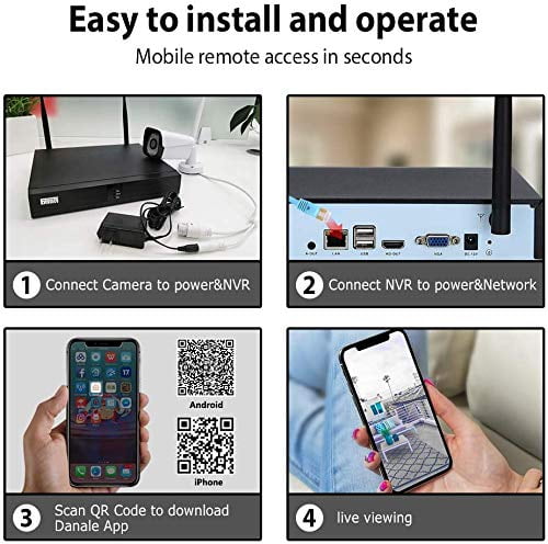 NO HDD Included Motion Alert Smartphone 4 PC Easy Remote Access Eversecu 4 Channel Security Camera System 1080P DVR and 1.0MP 720P Weatherproof Cameras Support Night Vison Weatherproof 