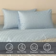 thumbnail image 6 of NSNLGSGC Light Blue Gingham Twin Sheet Set, Soft Brushed Microfiber 3-Piece Blue Plaid Twin Bed Sheets, 6 of 7