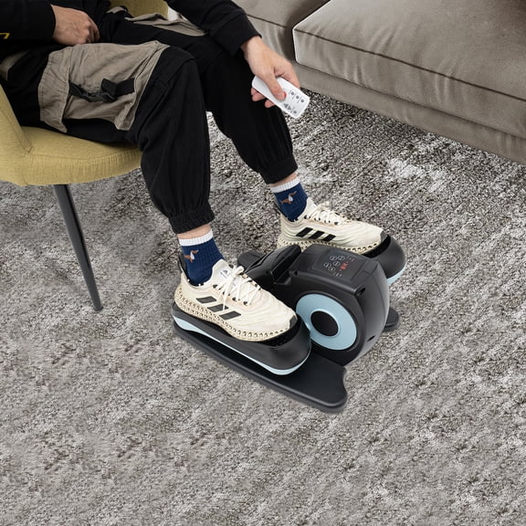 1 PCS Blue Under-desk Elliptical Machine for Seniors, 25kg/55.12lbs Load Capacity Rehab Electric Seated Leg-foot Pedal Exerciser, Portable Trainer for Home Office, 35*44*26cm/13.78*17.32*10.24in