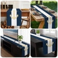 thumbnail image 6 of Yellow Anchor Nautical Table Runner 48 Inches Long, Navy Blue White Striped Kitchen Coffee Dining Table Decoration for Home Party Birthday Wedding Home Decor 13x48 Inches, 6 of 8