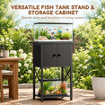 thumbnail image 4 of Black 10 Gallon Aquarium Stand with Storage Cabinet, Heavy Duty Metal Frame, 4 of 4
