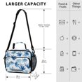 thumbnail image 3 of Insulated Lunch Bag 6L Leak-Proof Lunch Box with Shoulder Strap Multiple Pockets Lunch Tote Abstract Blue Maple Leaves, 3 of 9