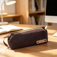thumbnail image 2 of Cozival Large Capacity Canvas Pencil Pouch with Multiple Pockets, Aesthetic Stationery Organizer for Classroom, Office, and Travel, Zippered Pen Case, 2 of 3