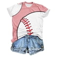 thumbnail image 1 of Hvobtty T-Shirt Décontracté à Col Rond pour Femmes à Manches Courtes, T-Shirt Décontracté à Col Rond Imprimé de Baseball pour Femmes à Manches Courtes, 1 of 4