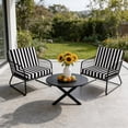 thumbnail image 6 of Outdoor Patio Cushion Covers 4 Pack Black White Stripes Patio Chair Cushion Covers with Ties and Zipper Waterproof Outdoor Seat Cushion Covers for Patio Furniture 20"x18", 6 of 9