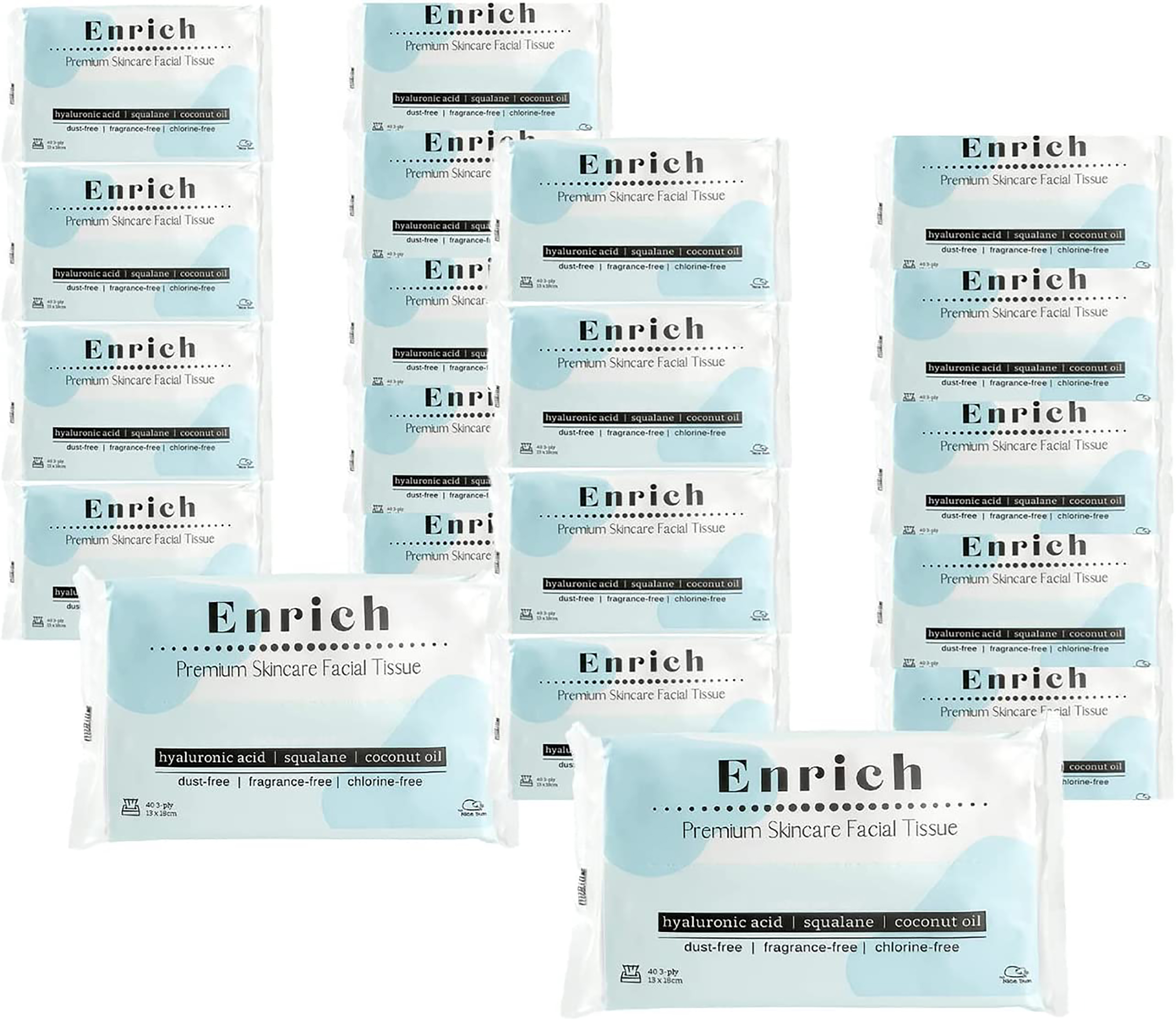 Enrich Lotion Facial Tissue, Travel and Pocket Size, Bulk White Facial