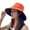 Orange, variant on Sun Hats for Women Solid Color Breathable Sunshade Tourism Fisherman Cap Wide Brim Mesh UV Protection Beach Hat for Travel Fishing Fashion Blue