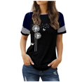 thumbnail image 1 of T-shirts pour Femmes, Mode Décontractée Imprimée, Col Rond, Manches Courtes, Chandail-Over, T-Shirts Femmes Noir m, 1 of 4
