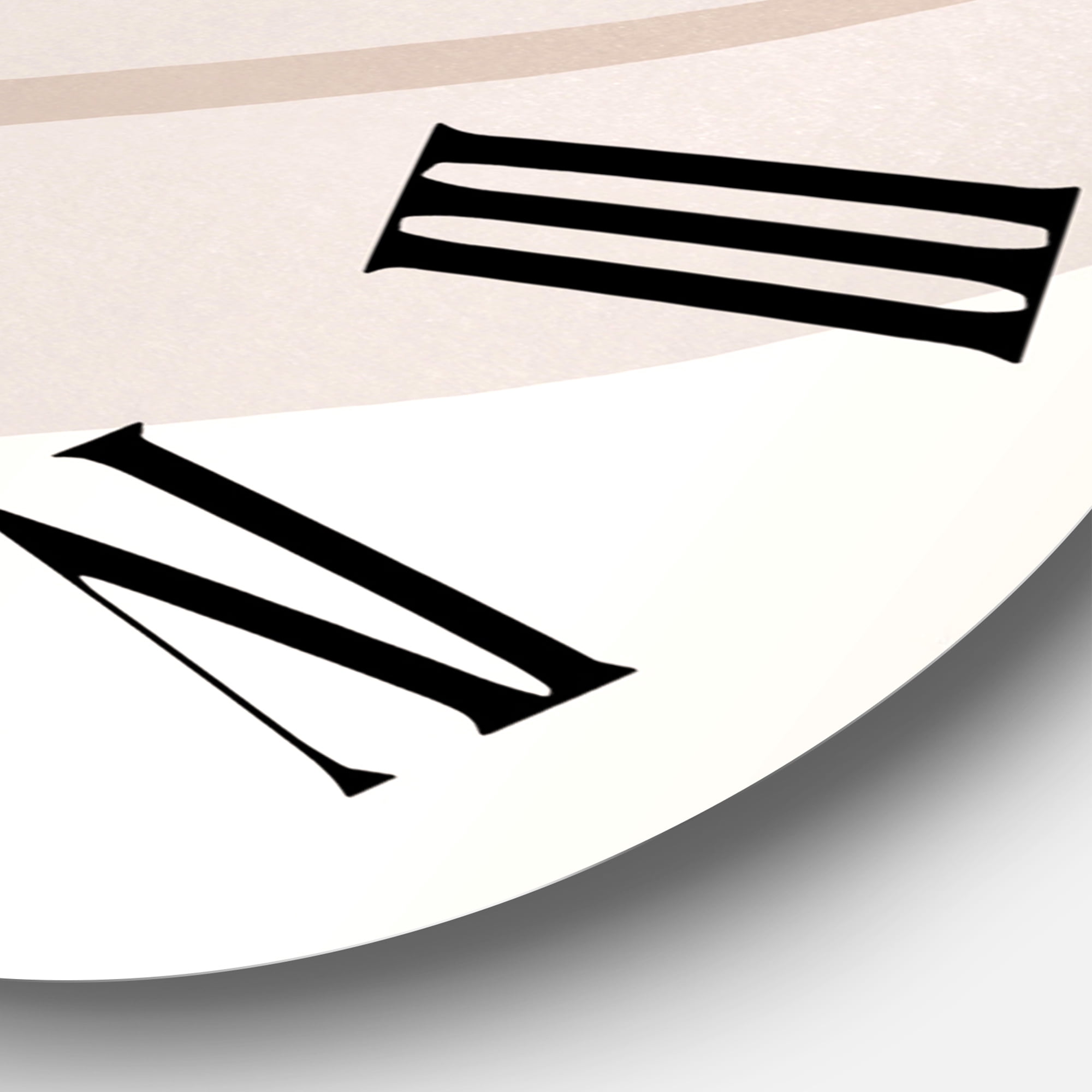 Designart 'Terracotta And Ivory Shapes With Scuff Effect' Modern Wall Clock