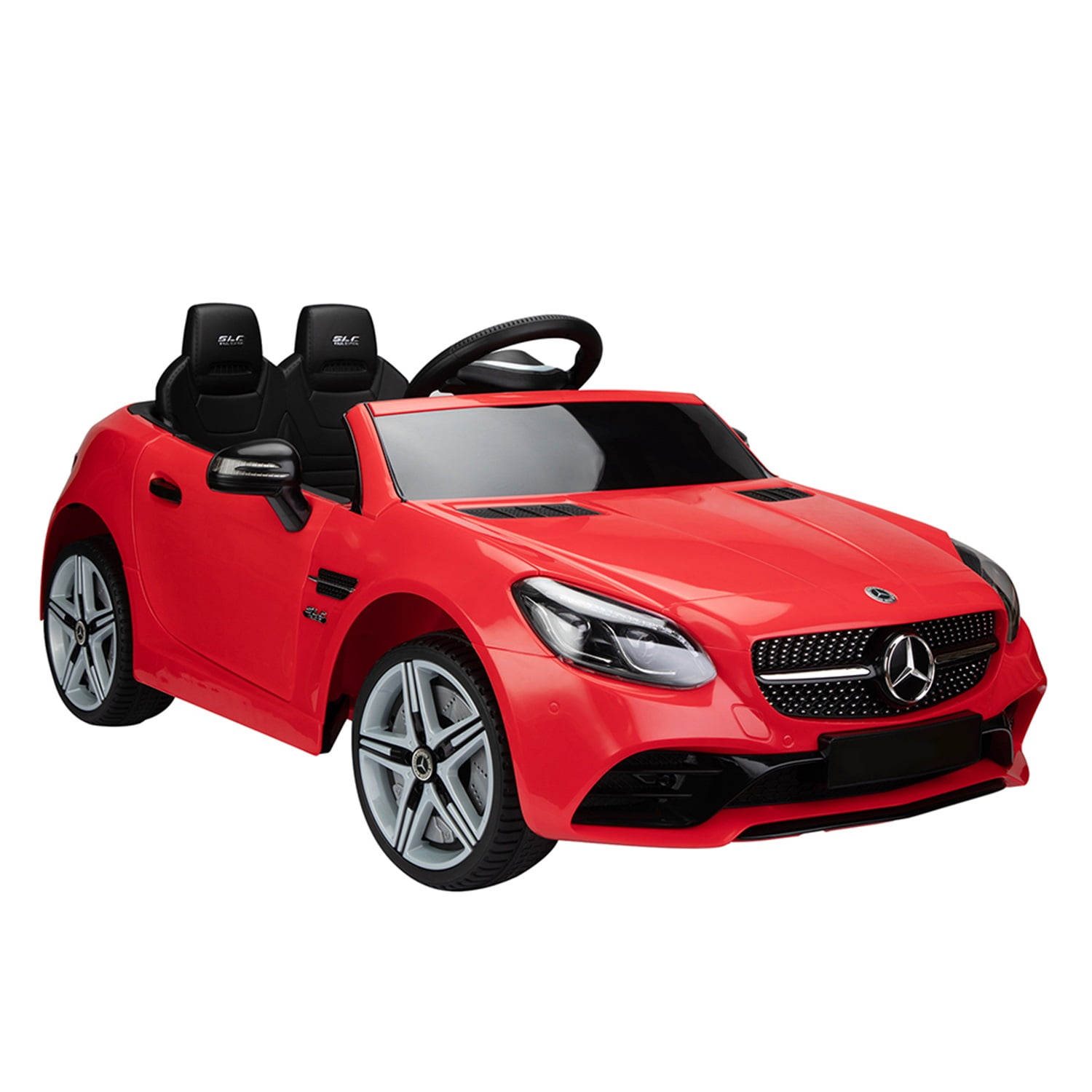 CIPACHO Licensed Benz, 12V Electric Kids Ride On Car for Ages 3-6, LED Head Lights, Safe Belt, Double Doors, 2 Speeds, Red