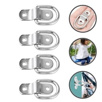 NIYANGLE D-shaped Pull-tabs Buckles Zinc-plated Metal D-rings for Truck Trailer Accessories 4Pcs 1.2x0.8x0.4in