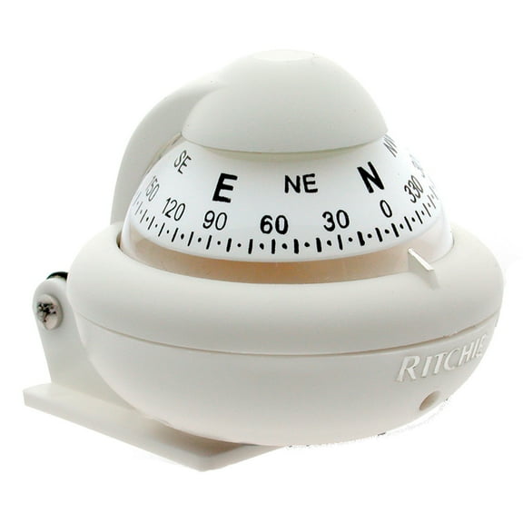 RITCHIE COMPASSES X-10W-M Compass, Bracket Mount, 2" Dial, White