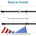 thumbnail image 5 of SOUMNS 6ft Flag Pole for Outdoor House Garden Yard, 1" Diameter Heavy Duty FlagPole with Holder for American Flag, Stainless Steel, Black, 5 of 6