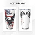 thumbnail image 3 of Susaid American Flag Eagle Art Print 20oz Car Cup,Insulated Coffee Cup Fully Spill Proof Travel Coffee Mug, Stainless Steel Tumbler for Work Home Outdoor Car-Without Straw, 3 of 8