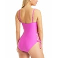 thumbnail image 2 of Bar Iii Women's Core Solids Lace-Up One-Piece Swimsuit Magic Magenta Size Large, 2 of 2