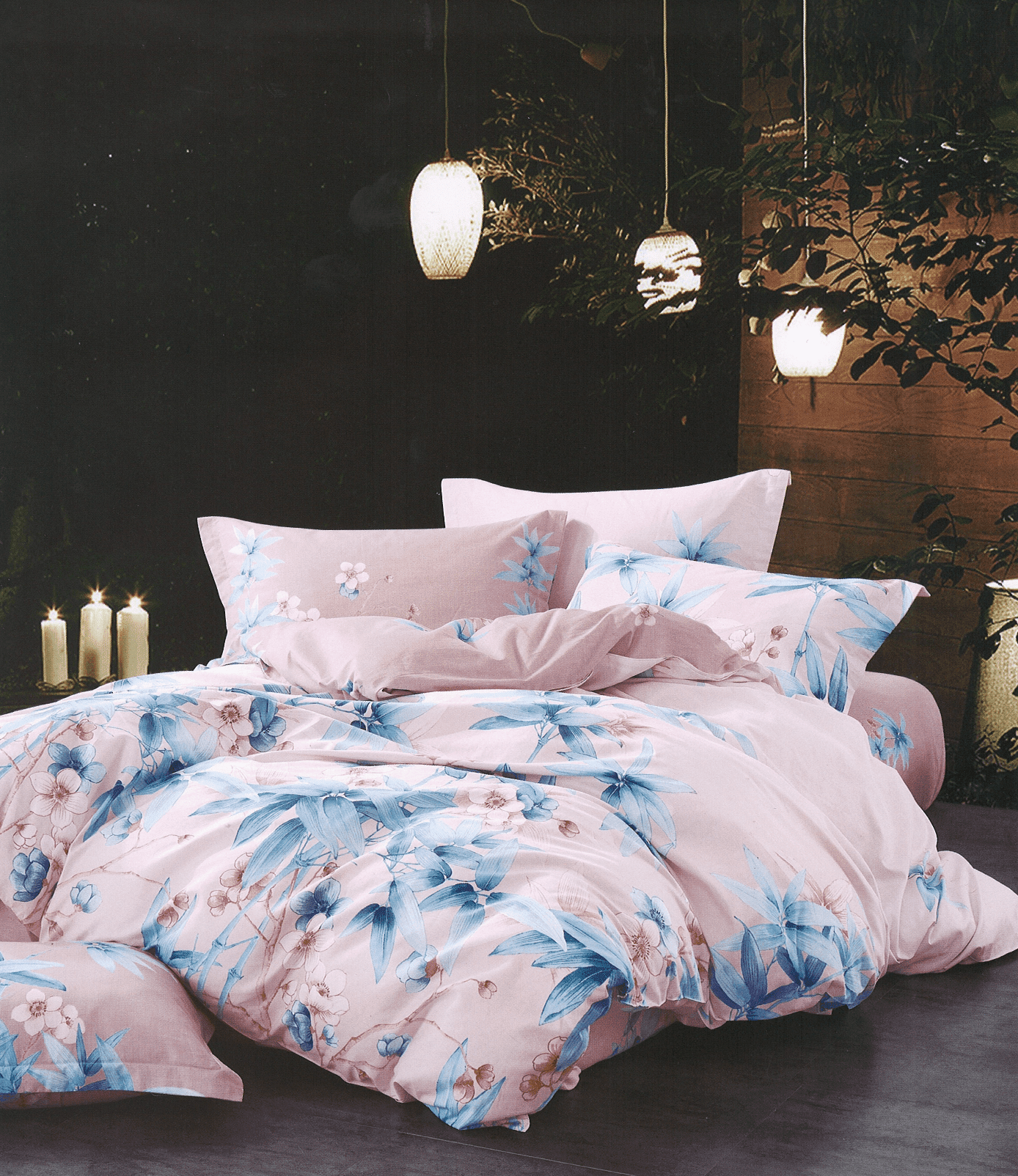 Victoria's Rose100 Cotton Printed Duvet Cover 3 Pieces Set Full/Queen (1x90x86"+2x20x26