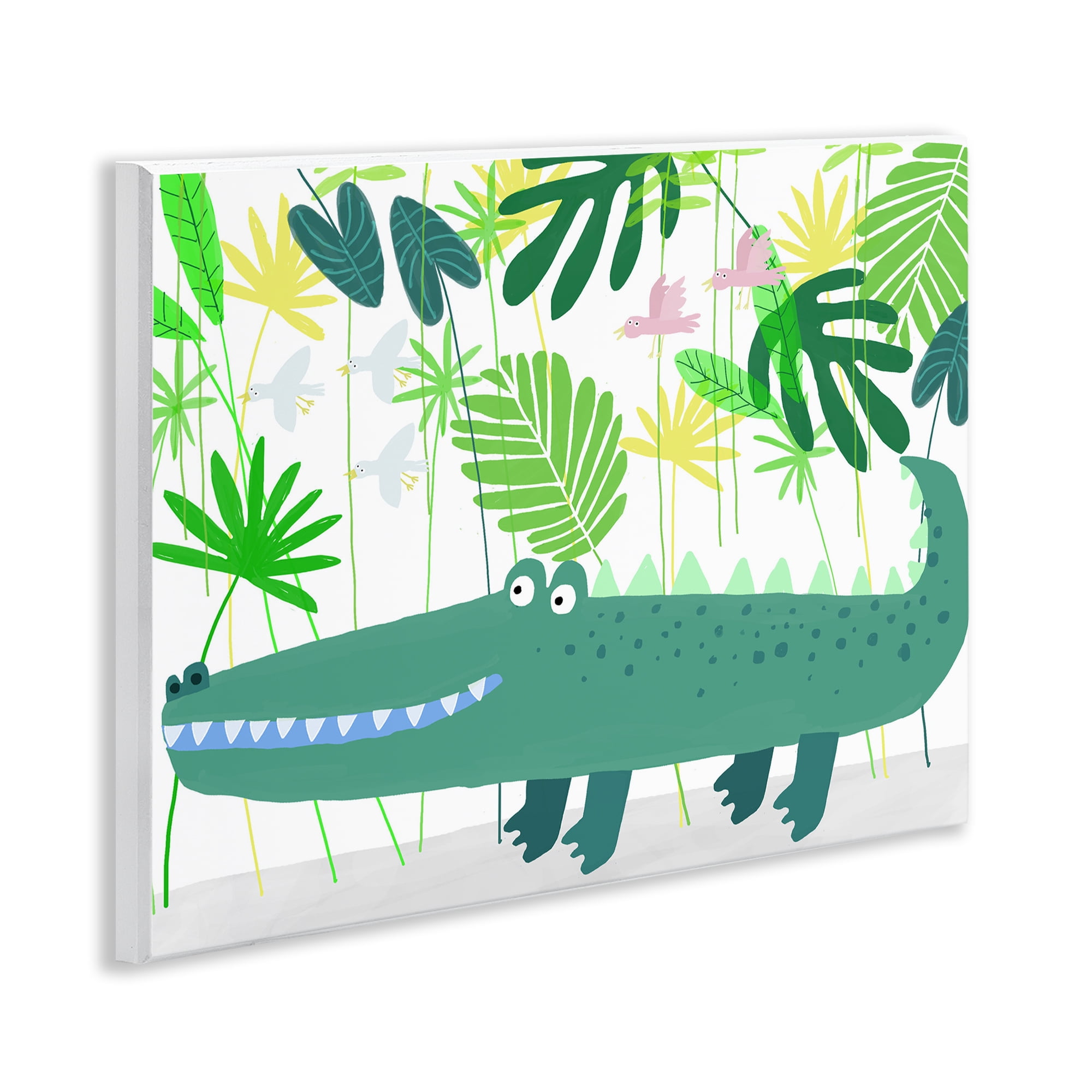 Stupell Industries Crocodile Jungle & Leaves Wall Plaque Art, design by Carla Daly