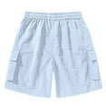 thumbnail image 4 of Yuyuzo Shorts Cargo pour Hommes à Taille Élastique, Couleur Unie, Randonnée en Plein Air, Été, Plage, Voyage, Shorts avec Poches, 4 of 4