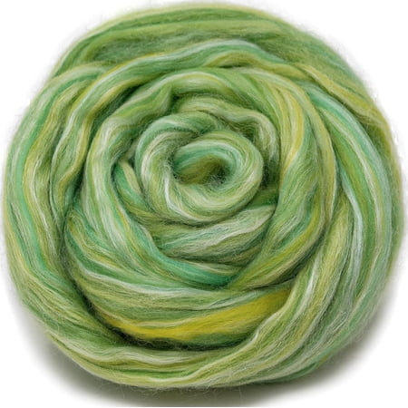 SILK MERINO Fiber for Spinning. Super Soft Combed Top Wool Roving for Hand Spinning, Wet Felting, Nuno Felting, Needle Felting, Soap Making, Paper Making and Embellishments. Other Side