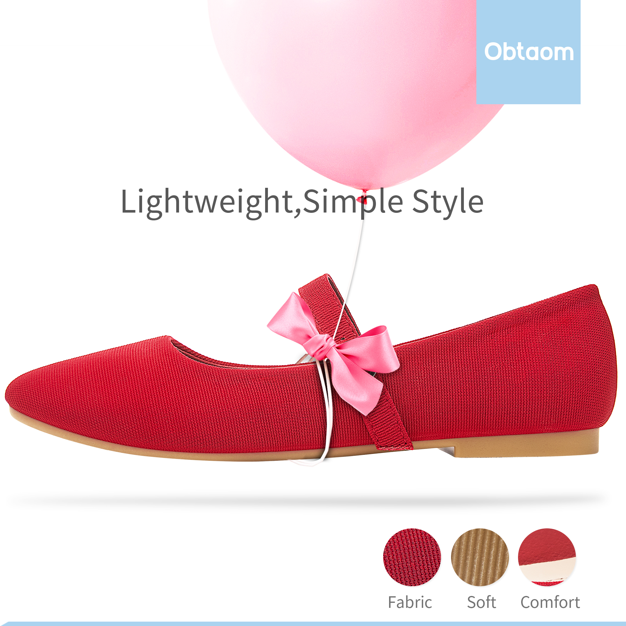 Obtaom Women's Mary Jane Round Toe Ballet Flats photo 3
