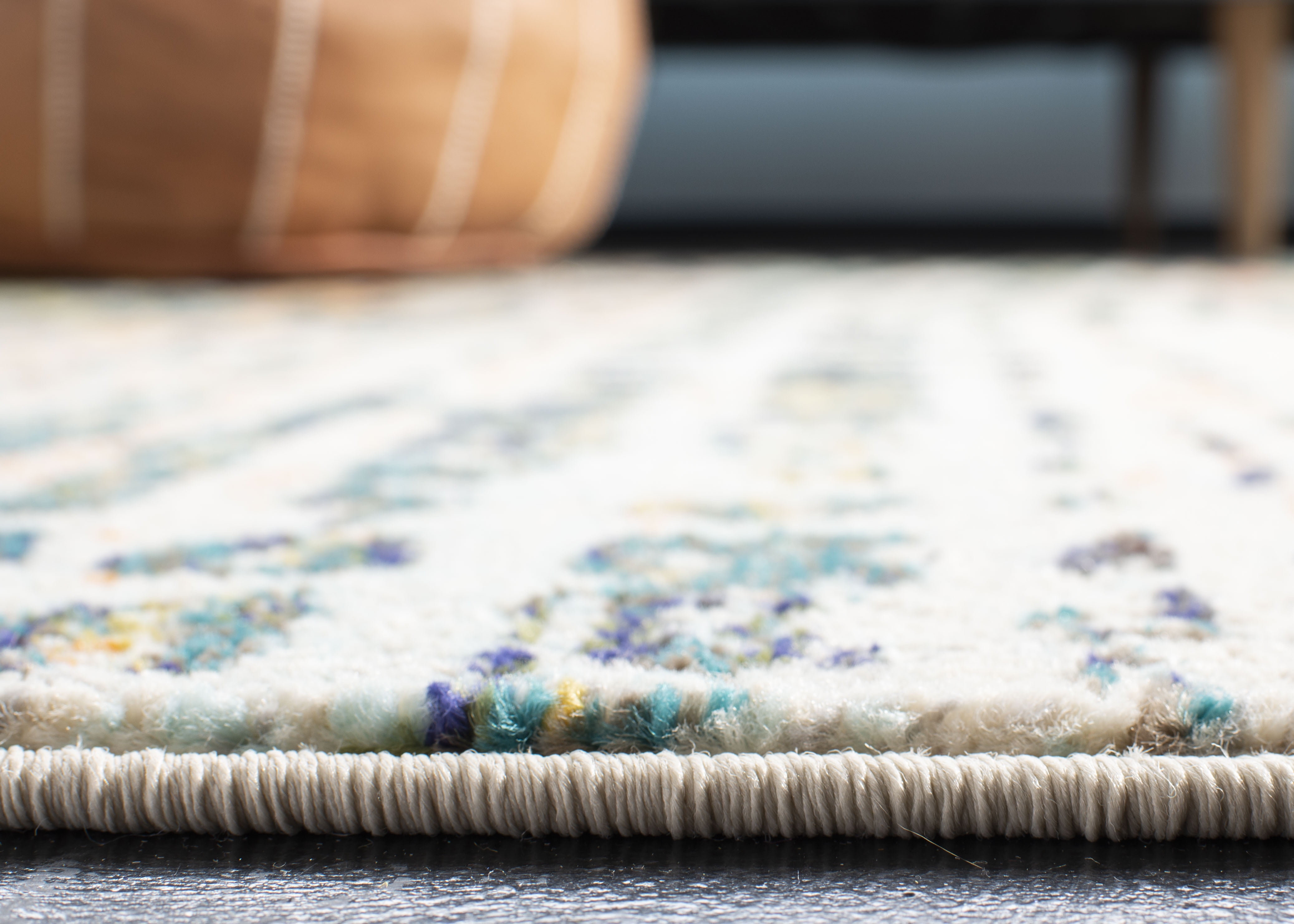 SAFAVIEH Madison Xanthia Vintage Abstract Area Rug, Beige/Navy, 12' x 15'