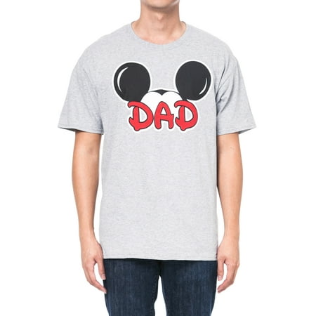 Men's Mickey Mouse Dad T-Shirt - Short Sleeve Gray