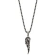 thumbnail image 2 of Stainless Steel Antiqued and Polished Angel Wing 23.5in Necklace, 2 of 2