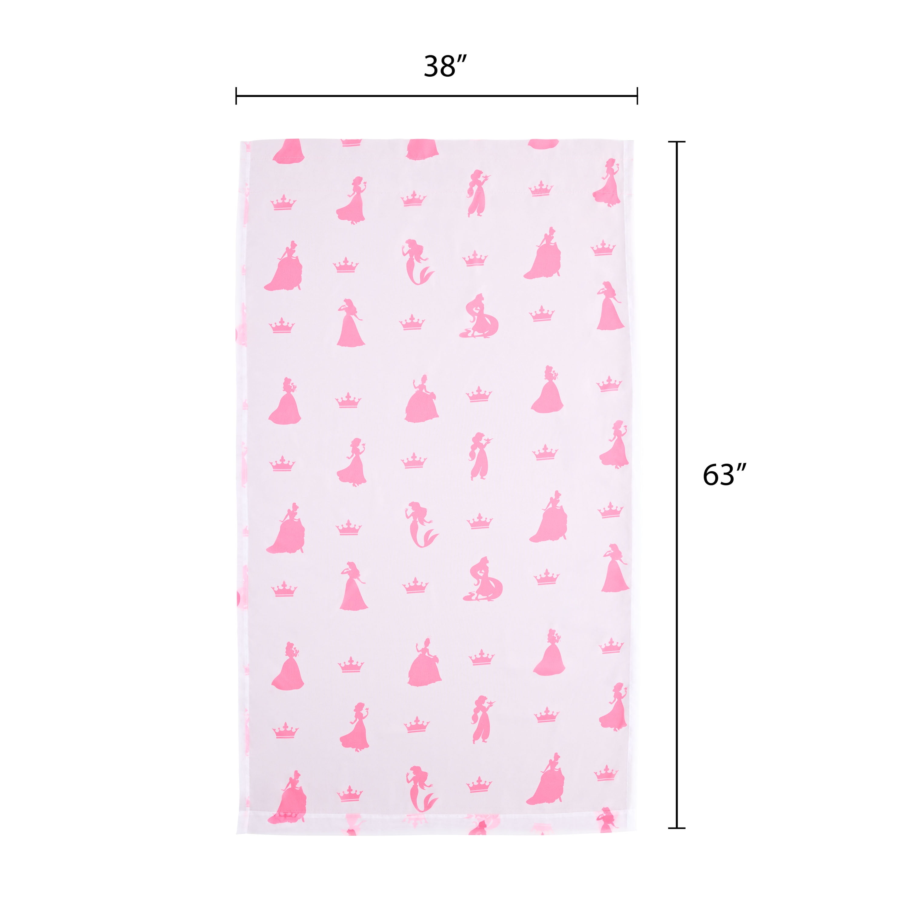 Princess Sheer and Blackout Kids Drape, 38" x 63", Pink and White, Disney
