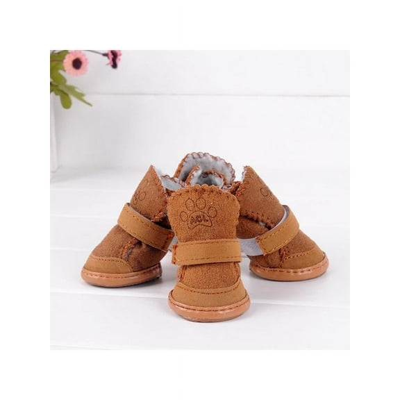 Puppy Pet Dog Doggy Shoes for Winter Snow Rain Walking Boots Warm Fleece Booties