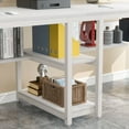 thumbnail image 7 of Tribesigns Two Person Desk with Bookshelf, 78.7 Computer Office Double Desk for Two Person, Rustic Writing Desk Workstation with Shelf for Home Office (White), 7 of 7
