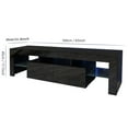 thumbnail image 2 of YouLoveIt TV Stand for TVs 65" 70", Entertainment Center with LED Lights & and Storage Shelves, White/Black High Gloss TV Cabinet Console Table, 2 of 7