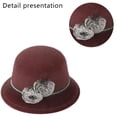 thumbnail image 3 of Bombín vintage para mujer, con flores, elegante sombrero de pescador para mujer, 3 of 5