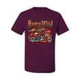 thumbnail image 2 of Wild Bobby, Wild Hawg Bike Motorcycle Flaming Cars and Trucks Men's Graphic T-Shirt, Maroon, 2XL, 2 of 3