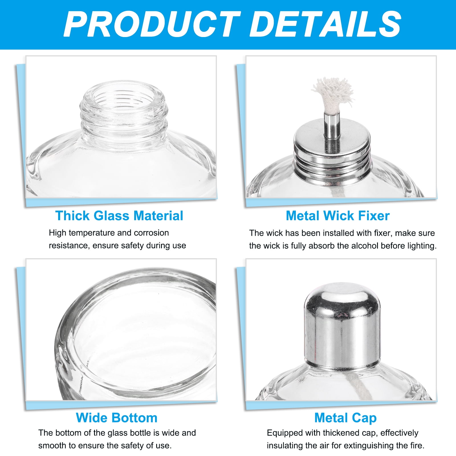 Uxcell Alcohol Burner Lamp, 120ml 2 Pcs Glass Burner Glass Blowing Torch Lamp