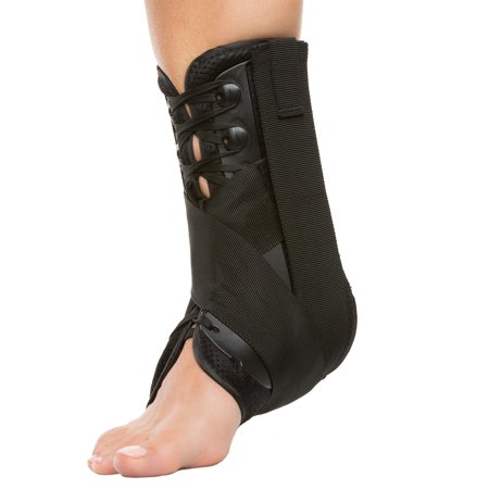 - ZenToes Ankle Stabilizer Brace Lace Up Support for Right or Left Ankle | Men and Women | Adjustable Compression Straps | Useful for Sports Injuries, Sprained and Weak Ankles, Swelling (Large)