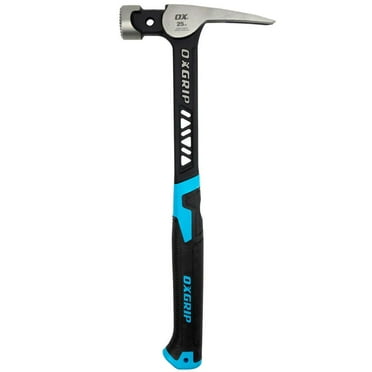 Ox Tools 25 Oz Steel Head Framing Hammer With Ergonomic Non-Slip Grip Handle