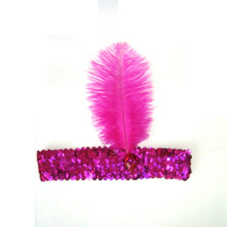 Tinymills Fashion Vintage Sequin Feather Headband 1920s Great Gatsby Flapper Headpiece