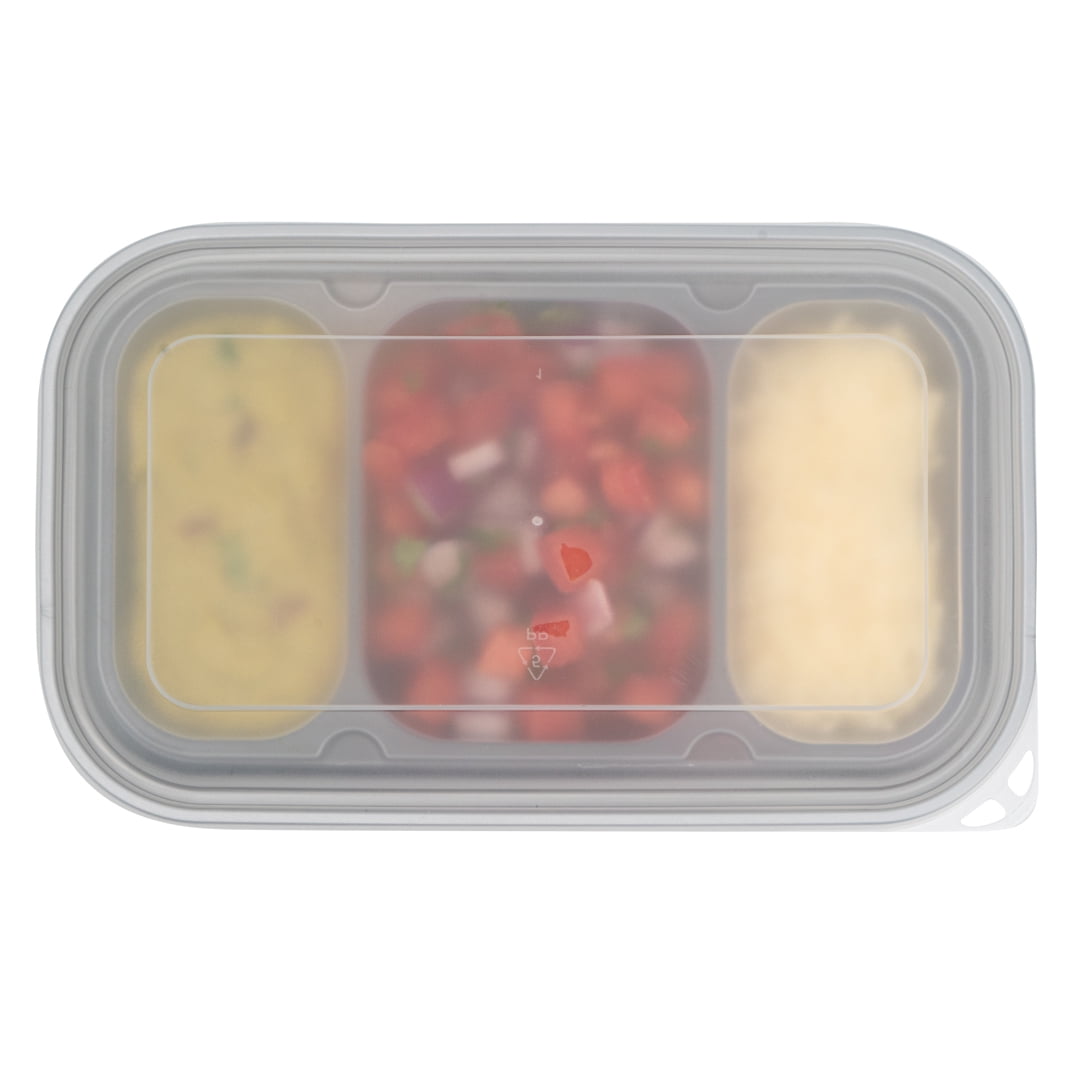 Futura 14 oz Rectangle Clear Plastic Insert Tray - 3-Compartment, Fits 34  oz Container, Microwavable - 7 1/2 x 5 1/4 x 1 1/4 - 100 count box