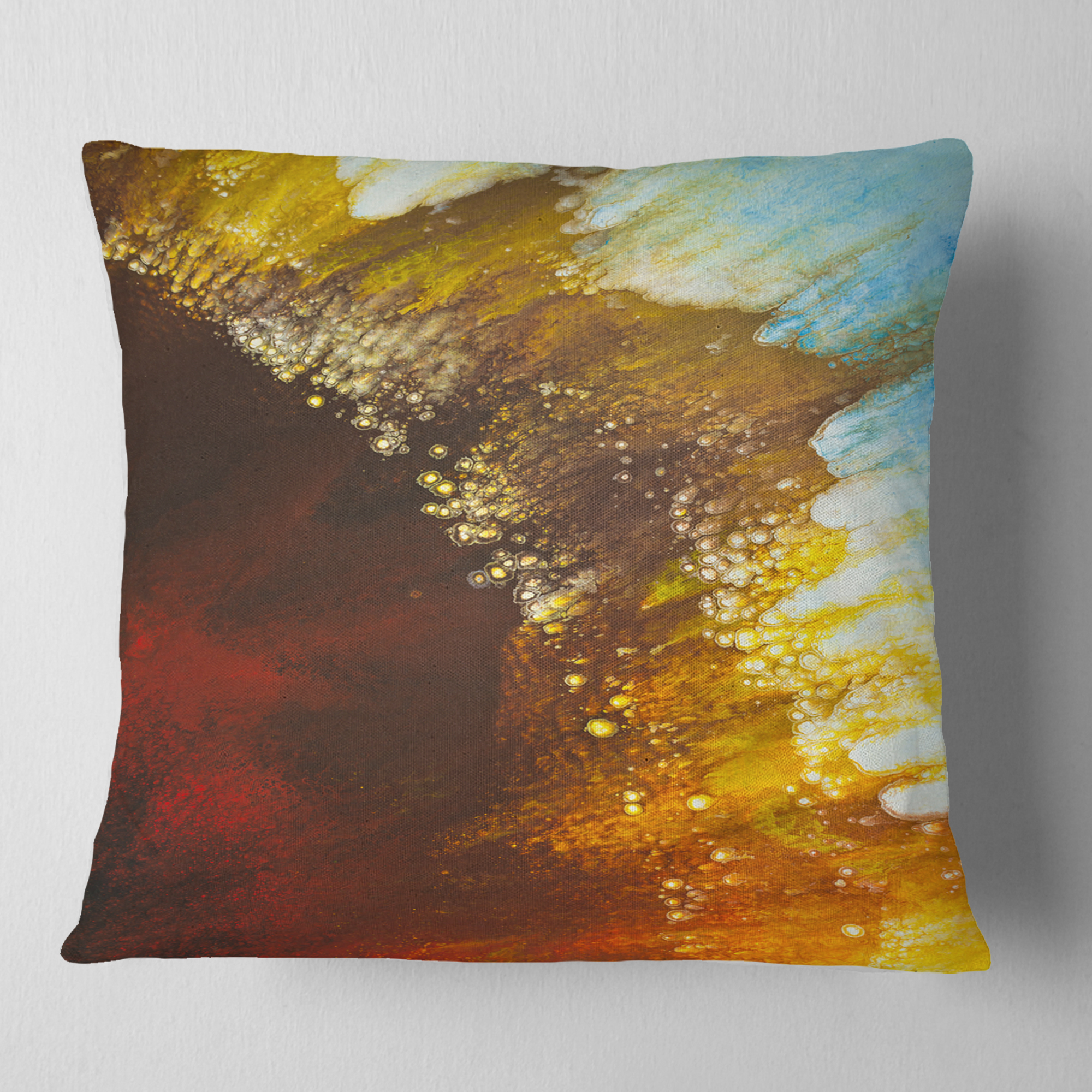 Designart Blow of Brown - Abstract Throw Pillow - 18x18