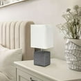 thumbnail image 5 of Simple Designs Ceramic Faux Stone Table Lamp in Off White with Gray Shade, 5 of 7