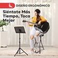 thumbnail image 3 of Silla Ajustable para Guitarra con Soporte Integrado Reposapiés Pyle, Almohadillas de Espuma EVA Para Guitarra, Respaldo Desmontable, Antideslizante, Diseño Plegable, Capacidad de Carga de 136 kg, 3 of 7