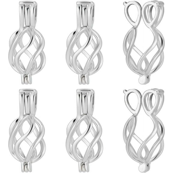 DIY 1 Box 10Pcs Beads Cages Charms Platinum Plated Brass Stone Holder Cage Pendants for DIY Bracelet Necklace Jewelry Making DIY