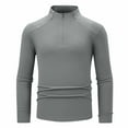 thumbnail image 2 of DAFPZW Compression Long Sleeve Shirt Men Quarter Zip - Mens Workout Gym T-Shirt Quick Dry Athletic Base Layer Sport Undershirt, 2 of 7