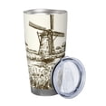 thumbnail image 2 of KLL Dutch Windmill Print 40oz Stainless Steel Insulated Car Cup with Spillproof Lid - Keep Your Drink Hot or Cold on the Go-Straw Three-piece Set, 2 of 8