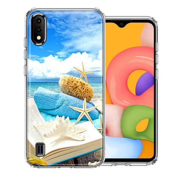 MUNDAZE For Samsung A01 Beach Reading Design Double Layer Phone Case Cover
