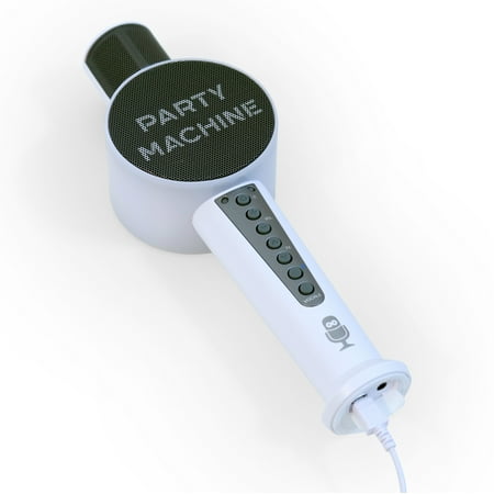 The Singing Machine Party Microphone Instrument with Bluetooth and Voice Changers, White
