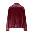thumbnail image 6 of Otntypg Womens Velvet Blazer Business Casual Suit One Button Jackets V Neck Work Office Blazers Vintage Velvet Button Up Suit Coat Wine M, 6 of 10